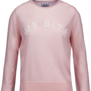 Zoe Karssen Pastel Pink 'We Bite' Wool Sweater